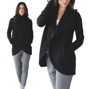 Lululemon That's A Wrap Women's Black Wrap Cardigan Jacket Thick Size 10